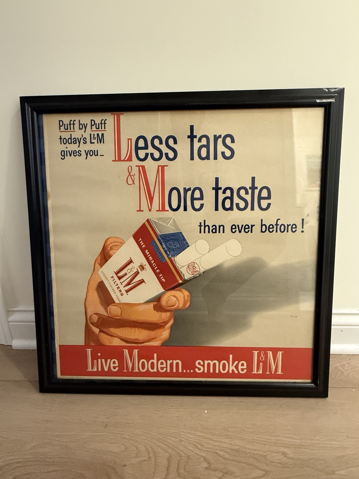 L&M — Less Tars & More Taste Advertising Lithograph