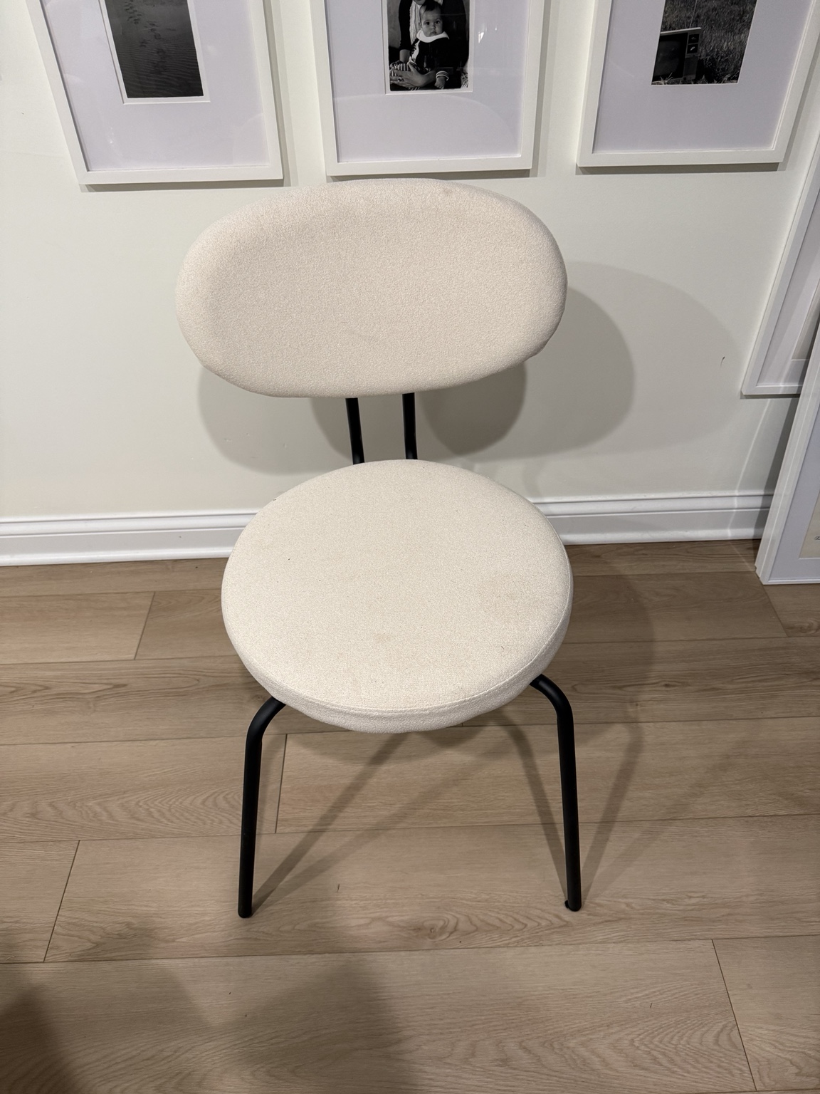 Set of Four COLAMY Cream Upholstered Dining Chairs