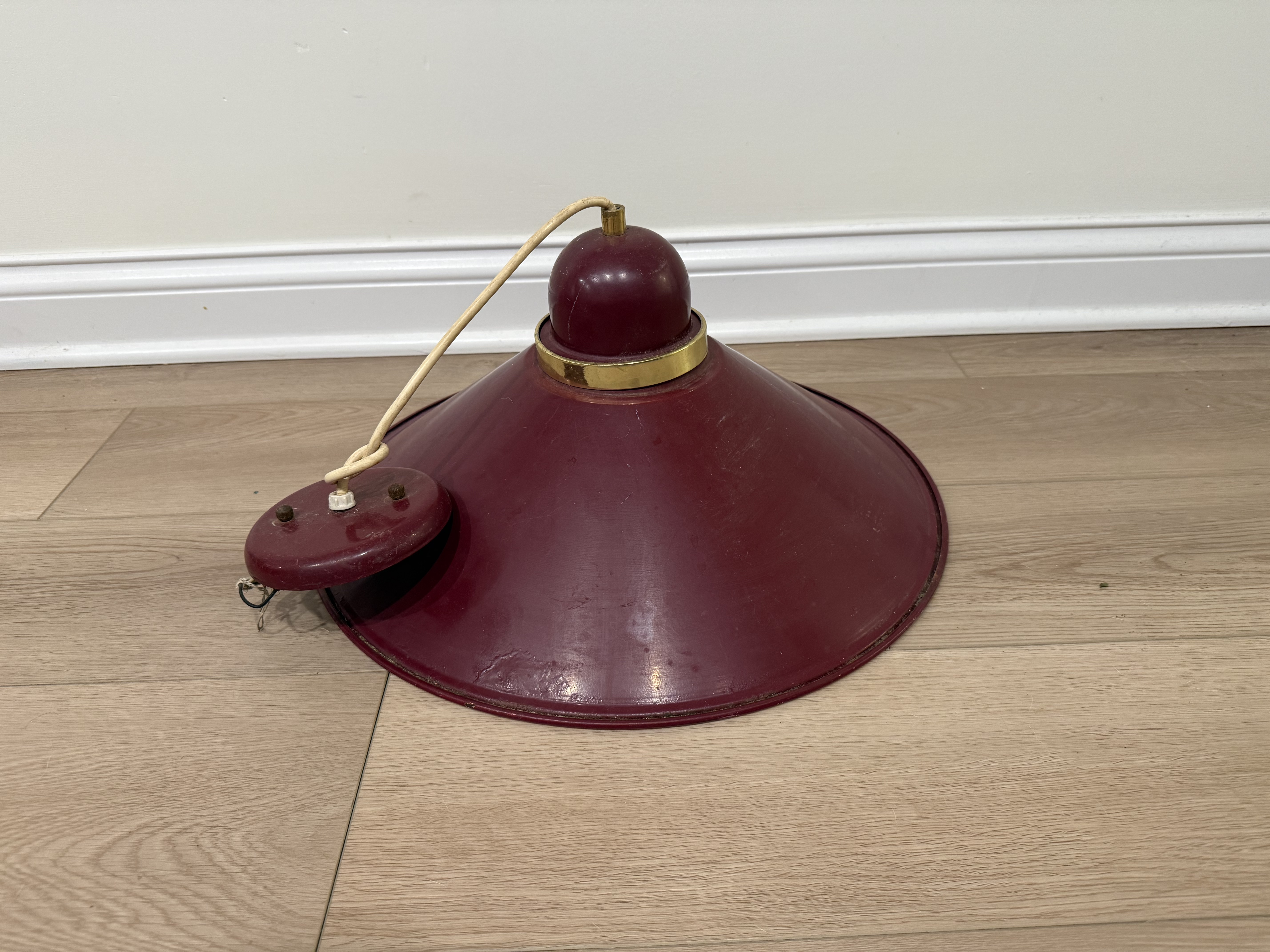 18.5-Inch Burgundy Industrial Enamel Pendant Light