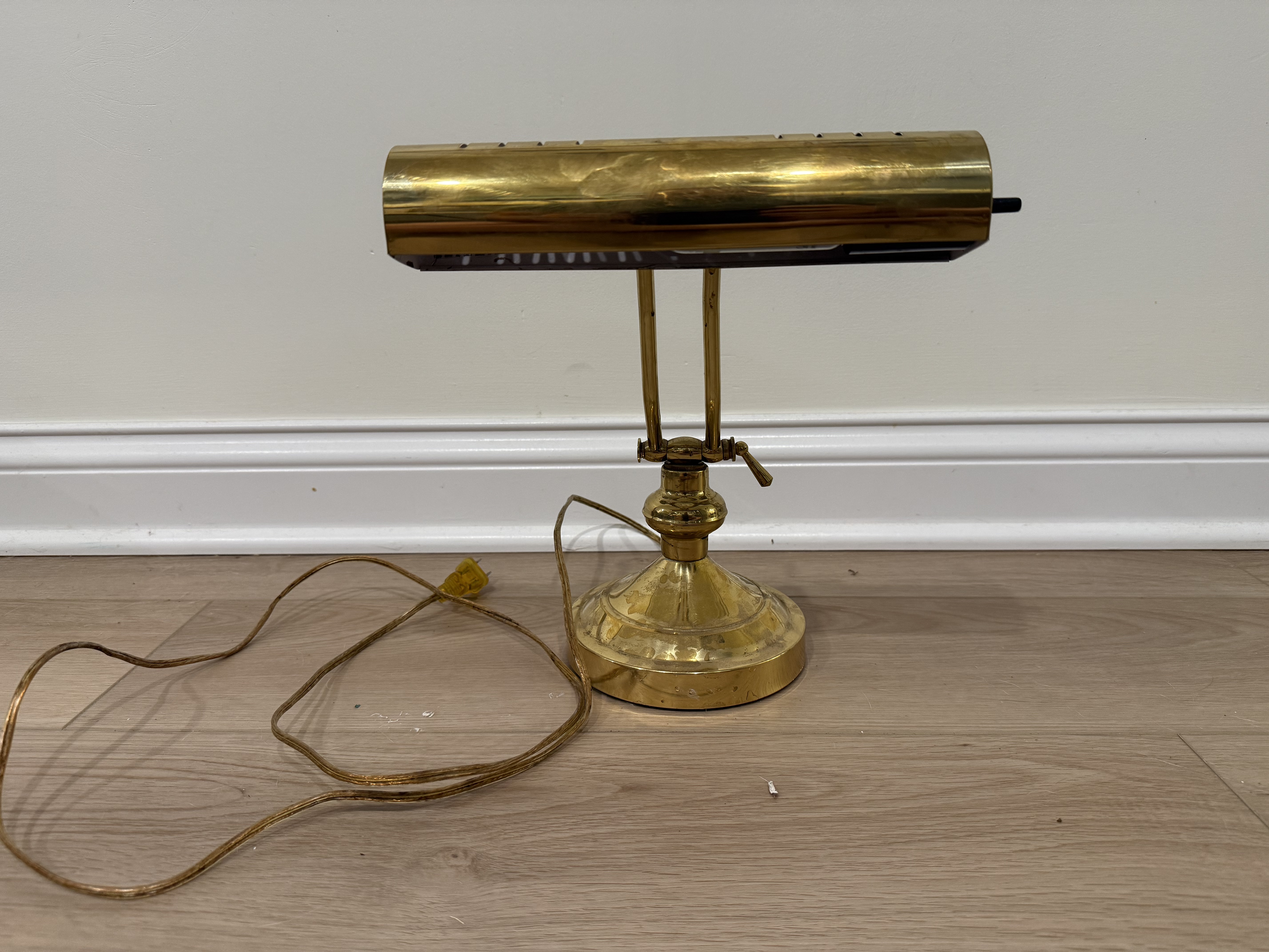 Vintage Brass Adjustable Piano / Desk Lamp — B