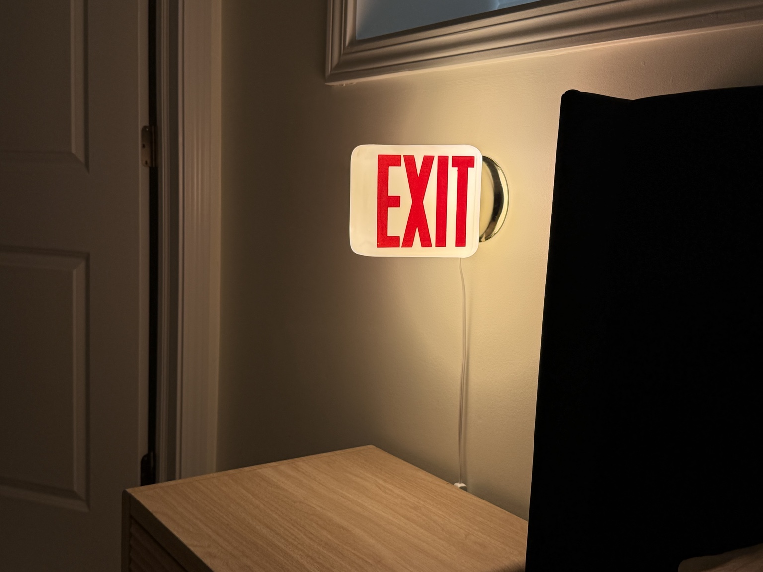 Pair of Vintage Illuminated EXIT Sign Wall Lights